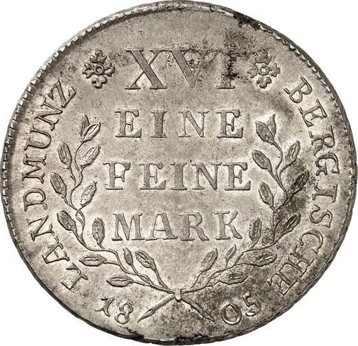 Reverso Tálero 1805 P.R. "Tipo 1802-1805" - valor de la moneda de plata - Berg, Maximiliano I