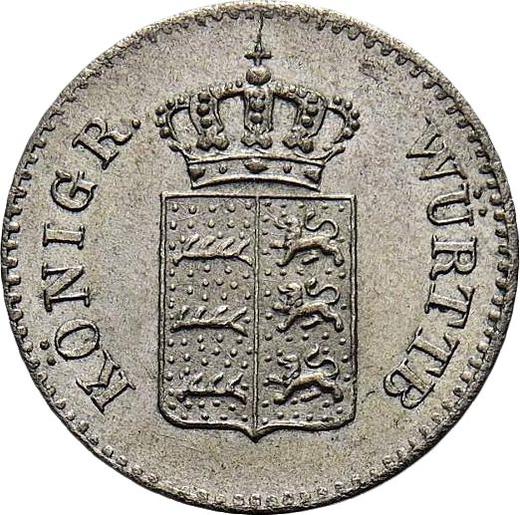 Аверс монеты - 1 крейцер 1851 года - цена серебряной монеты - Вюртемберг, Вильгельм I
