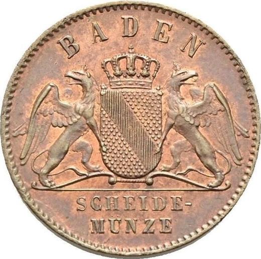 Аверс монеты - 1 крейцер 1871 года - цена  монеты - Баден, Фридрих I