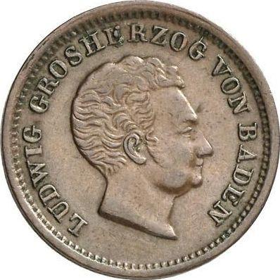 Awers monety - 1 krajcar 1830 - cena  monety - Badenia, Ludwik I
