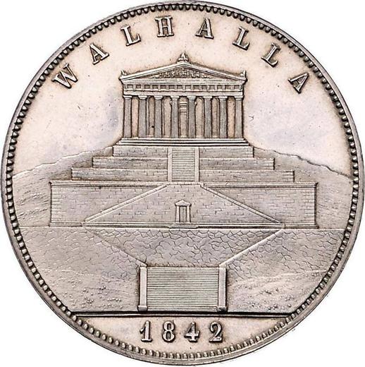 Rewers monety - Dwutalar 1842 "Walhalla" - cena srebrnej monety - Bawaria, Ludwik I