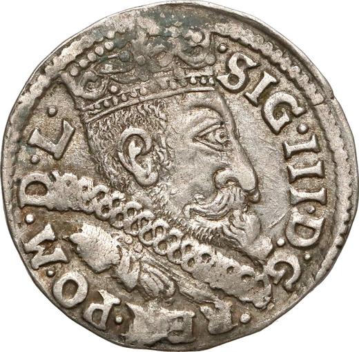 Anverso Trojak (3 groszy) 1601 B "Casa de moneda de Bydgoszcz" - valor de la moneda de plata - Polonia, Segismundo III