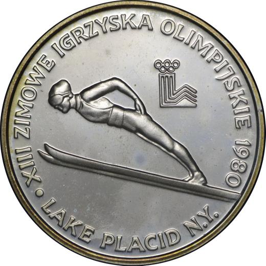 Reverse 200 Zlotych 1980 MW "XIII Winter Olympic Games - Lake Placid 1980" Silver Without Flame - Silver Coin Value - Poland, Peoples Republic
