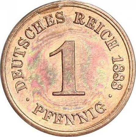 Аверс монеты - 1 пфенниг 1888 года D "Тип 1873-1889" - цена  монеты - Германия, Германская Империя