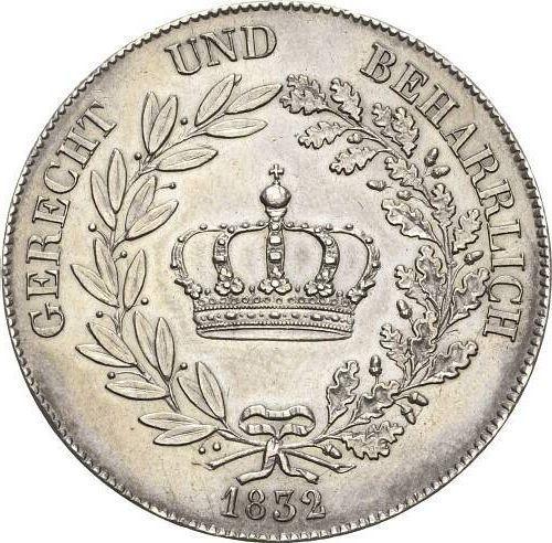 Реверс монеты - Талер 1832 года - цена серебряной монеты - Бавария, Людвиг I