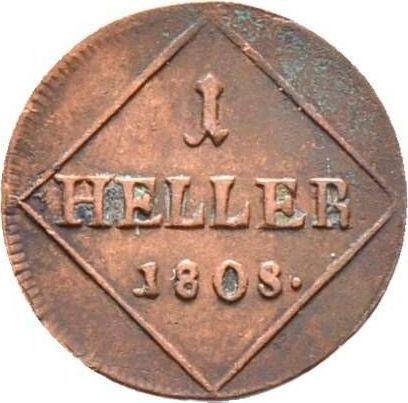 Reverso Heller 1808 - valor de la moneda  - Baviera, Maximilian I