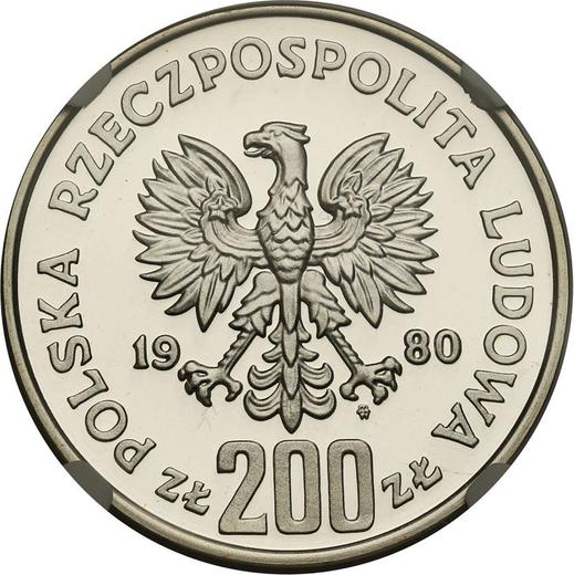 Аверс монеты - Пробные 200 злотых 1980 года MW "Казимир I Восстановитель" Серебро - цена серебряной монеты - Польша, Народная Республика