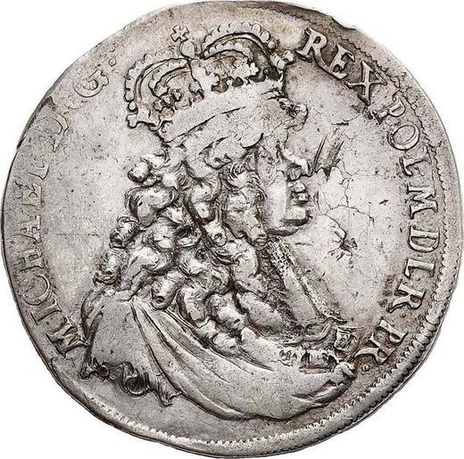 Anverso Medio tálero 1671 "Elbląg" - valor de la moneda de plata - Polonia, Miguel Korybut
