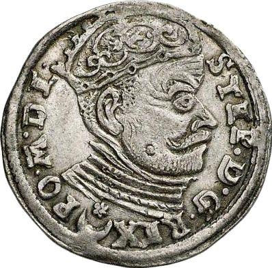 Obverse 3 Groszy (Trojak) 1583 "Lithuania" - Silver Coin Value - Poland, Stephen Bathory