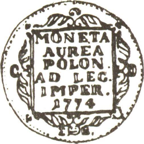 Reverso Ducado 1774 EB - valor de la moneda de oro - Polonia, Estanislao II Poniatowski