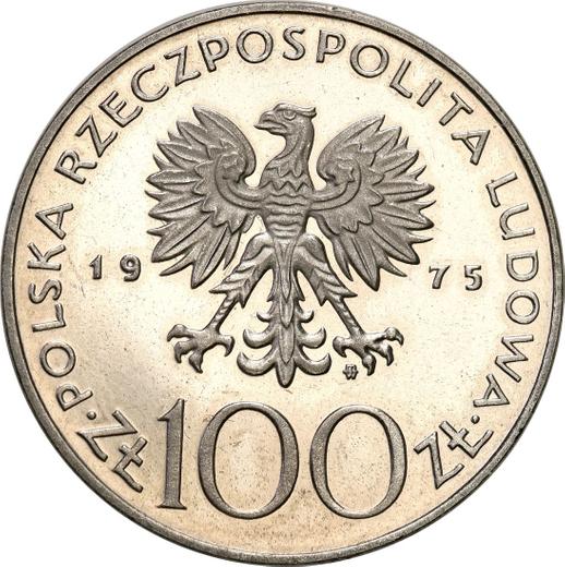 Awers monety - PRÓBA 100 złotych 1975 MW AJ "Helena Modrzejewska" Nikiel - cena  monety - Polska, PRL