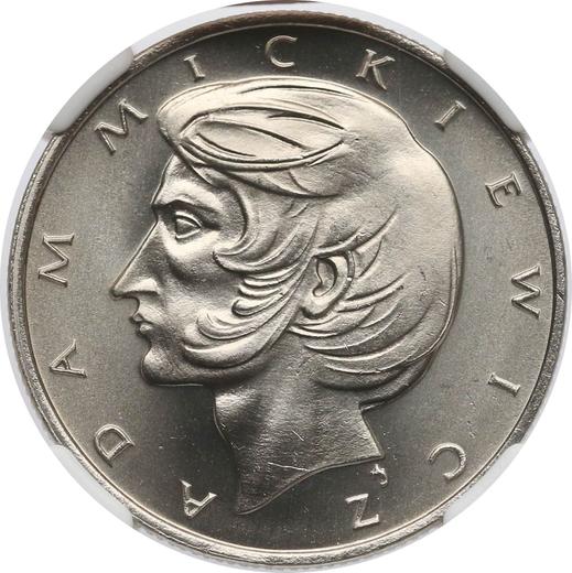 Reverso 10 eslotis 1976 MW AJ "Bicentenario de Adam Mickiewicz" - valor de la moneda  - Polonia, República Popular