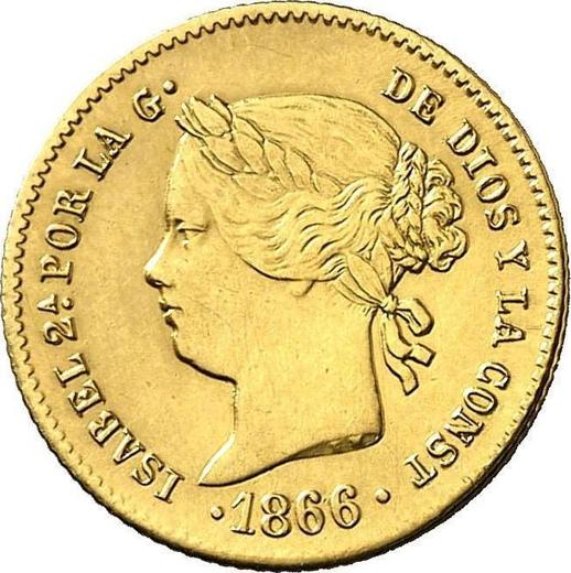 Awers monety - 2 peso 1866 - cena złotej monety - Filipiny, Izabela II