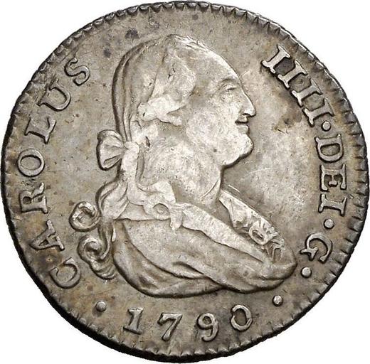 Awers monety - 1 real 1790 M MF - cena srebrnej monety - Hiszpania, Karol IV