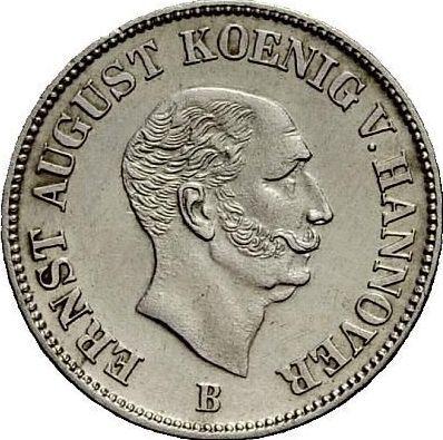 Аверс монеты - 1/12 талера 1847 года B - цена серебряной монеты - Ганновер, Эрнст Август