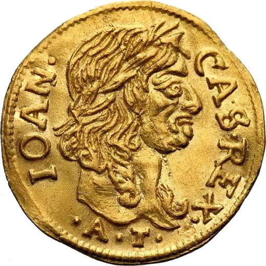 Obverse 1/2 Ducat 1662 AT "Type 1660-1662" - Gold Coin Value - Poland, John II Casimir