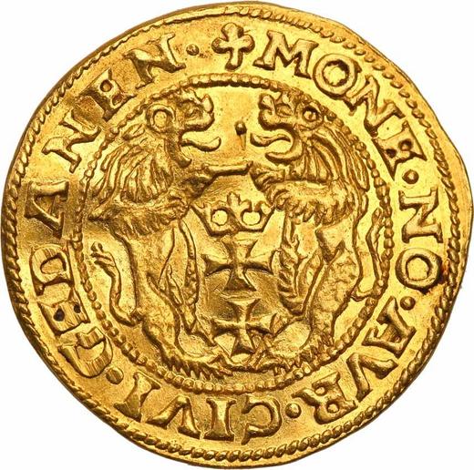 Реверс монеты - Дукат 1550 года "Гданьск" - цена золотой монеты - Польша, Сигизмунд II Август