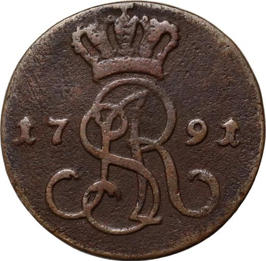 Anverso 1 grosz 1791 MV - valor de la moneda  - Polonia, Estanislao II Poniatowski