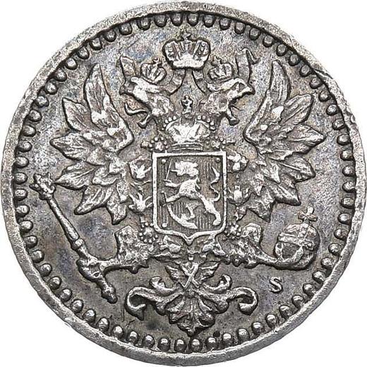 Аверс монеты - 25 пенни 1867 года S - цена серебряной монеты - Финляндия, Великое княжество