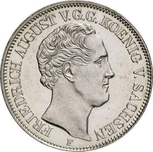 Аверс монеты - Талер 1846 года F "Горный" - цена серебряной монеты - Саксония-Альбертина, Фридрих Август II