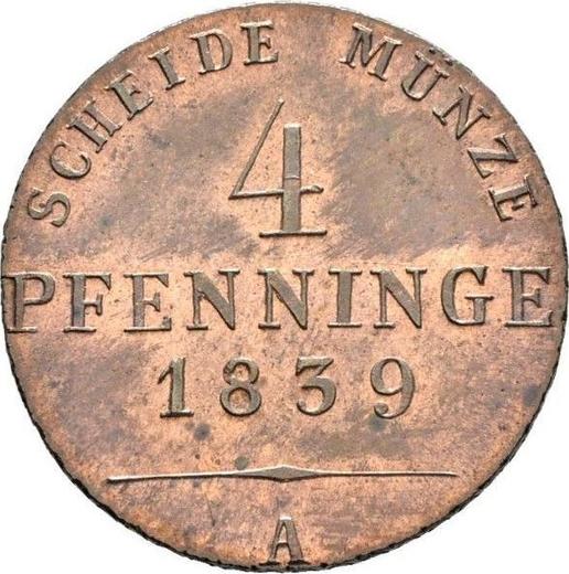 Revers 4 Pfennige 1839 A - Münze Wert - Preußen, Friedrich Wilhelm III