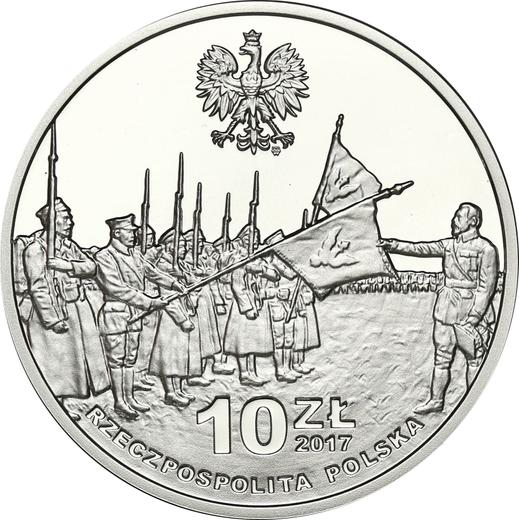 Аверс монеты - 10 злотых 2017 года MW "100 лет Польскому национальному комитету" - цена серебряной монеты - Польша, III Республика после деноминации