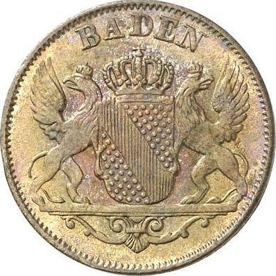Аверс монеты - 6 крейцеров 1843 года - цена серебряной монеты - Баден, Леопольд