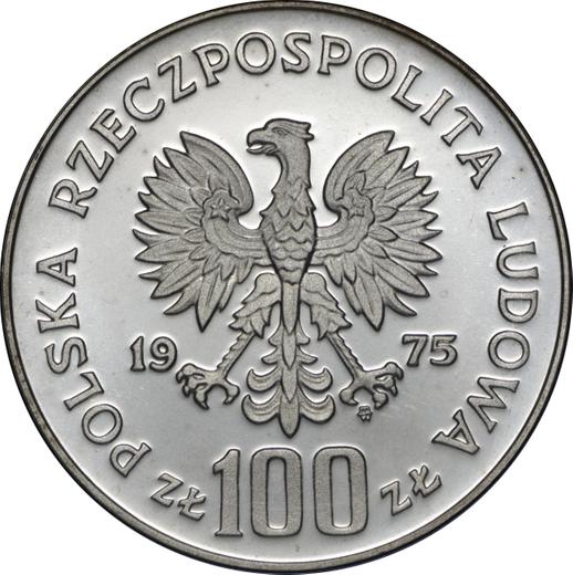 Awers monety - 100 złotych 1975 MW SW "Ignacy Jan Paderewski" Srebro - cena srebrnej monety - Polska, PRL