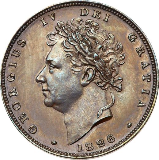 Аверс монеты - Фартинг 1826 года "Тип 1826-1830" - цена  монеты - Великобритания, Георг IV