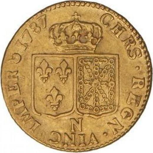 Реверс монеты - Луидор 1787 года N Монпелье - цена золотой монеты - Франция, Людовик XVI