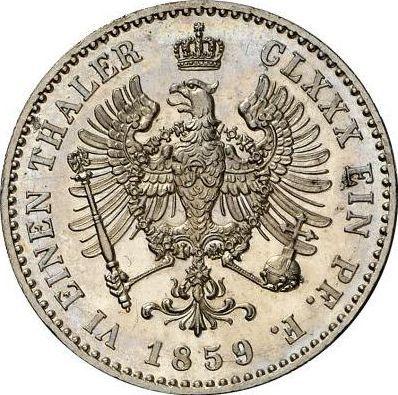 Reverso 1/6 tálero 1859 A - valor de la moneda de plata - Prusia, Federico Guillermo IV