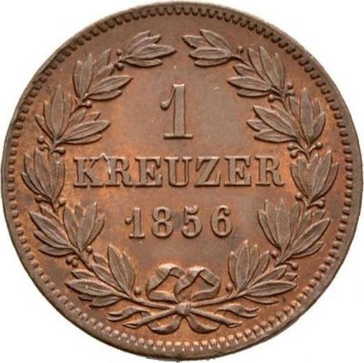 Реверс монеты - 1 крейцер 1856 года - цена  монеты - Баден, Фридрих I