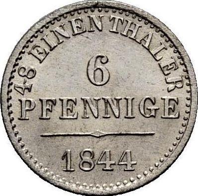 Реверс монеты - 6 пфеннигов 1844 года B - цена серебряной монеты - Ганновер, Эрнст Август