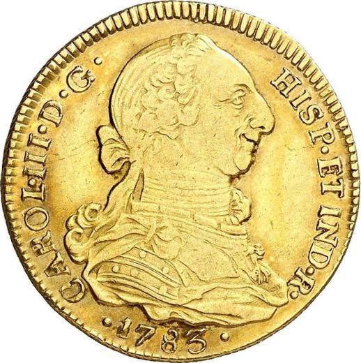 Аверс монеты - 4 эскудо 1783 года P SF - цена золотой монеты - Колумбия, Карл III