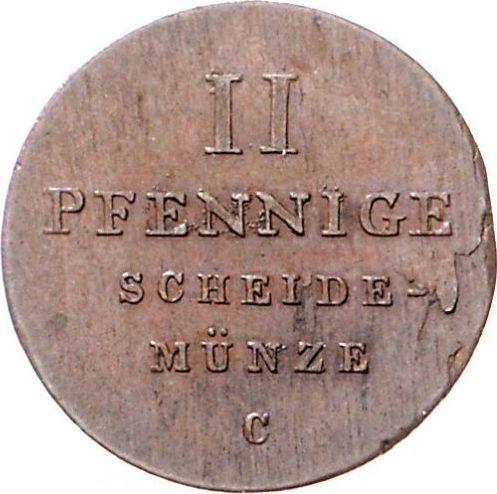 Реверс монеты - 2 пфеннига 1831 года C - цена  монеты - Ганновер, Вильгельм IV