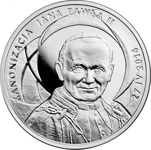 Reverso 10 eslotis 2014 MW "Canonización de Juan Pablo II" - valor de la moneda de plata - Polonia, República moderna