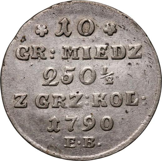 Rewers monety - 10 groszy 1790 EB - cena srebrnej monety - Polska, Stanisław II August