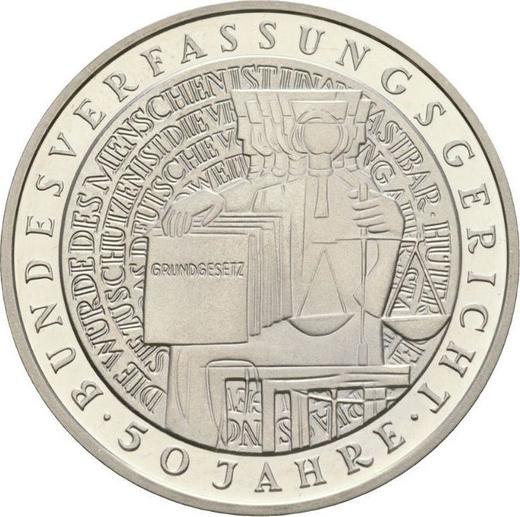 Obverse 10 Mark 2001 G "Constitutional Court" - Silver Coin Value - Germany, FRG