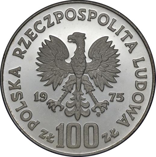 Аверс монеты - 100 злотых 1975 года MW SW "Королевский замок в Варшаве" Серебро - цена серебряной монеты - Польша, Народная Республика
