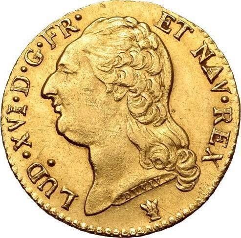 Аверс монеты - Луидор 1787 года I Лимож - цена золотой монеты - Франция, Людовик XVI
