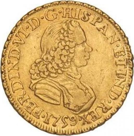 Awers monety - 2 escudo 1759 Mo MM - cena złotej monety - Meksyk, Ferdynand VI
