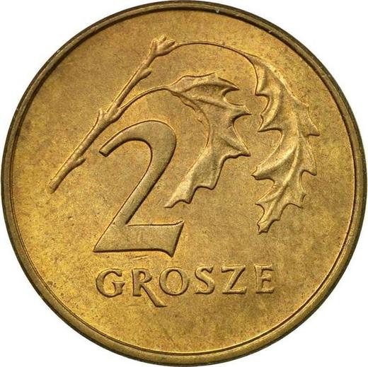 Rewers monety - 2 grosze 1990 MW - cena  monety - Polska, III RP po denominacji