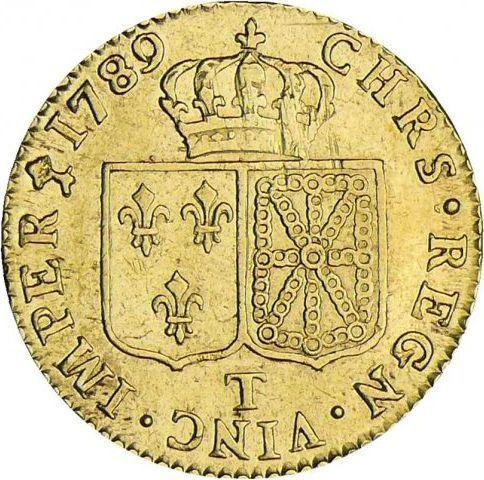 Реверс монеты - Луидор 1789 года T Нант - цена золотой монеты - Франция, Людовик XVI