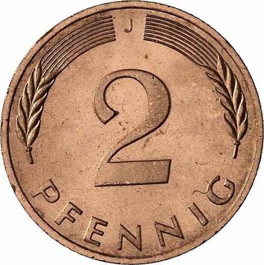 Аверс монеты - 2 пфеннига 1988 года J - цена  монеты - Германия, ФРГ