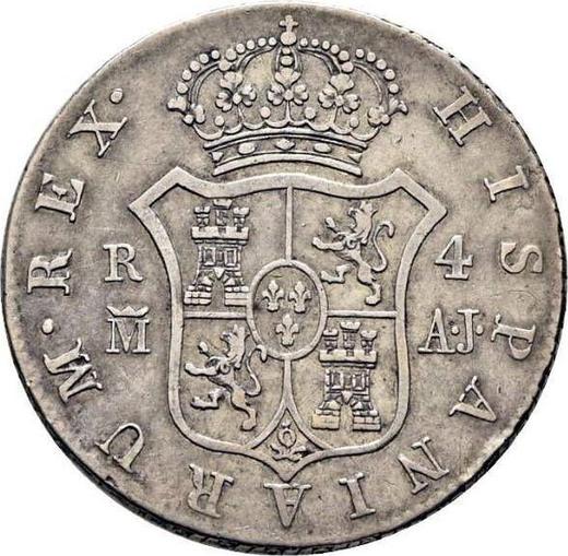 Реверс монеты - 4 реала 1824 года M AJ - цена серебряной монеты - Испания, Фердинанд VII