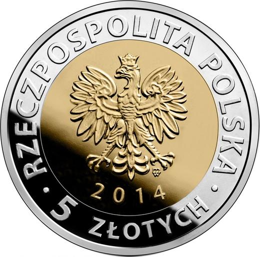Аверс монеты - 5 злотых 2014 года MW "Королевский замок в Варшаве" - цена  монеты - Польша, III Республика после деноминации