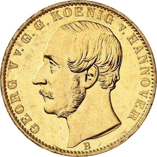 Аверс монеты - 1/2 кроны 1859 года B - цена золотой монеты - Ганновер, Георг V