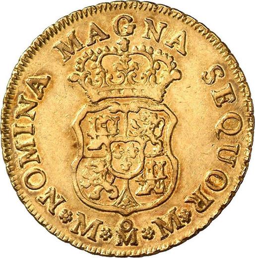 Реверс монеты - 2 эскудо 1757 года Mo MM - цена золотой монеты - Мексика, Фердинанд VI