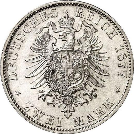 Реверс монеты - 2 марки 1877 года D "Бавария" - цена серебряной монеты - Германия, Германская Империя