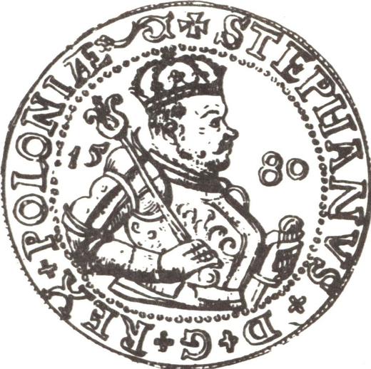 Аверс монеты - Талер 1580 года - цена серебряной монеты - Польша, Стефан Баторий